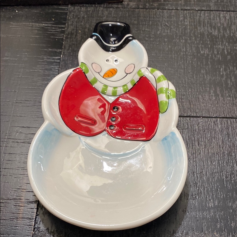Vintage Cracker Barrel Snowman Spoon Rest!